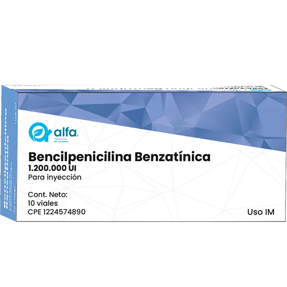 Bencilpenicilina benzatínica 1.200.000 UI para inyección.